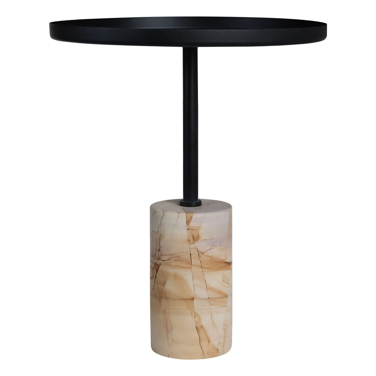 Metal Top Berma Teak Marble Base Side Table | Murcia