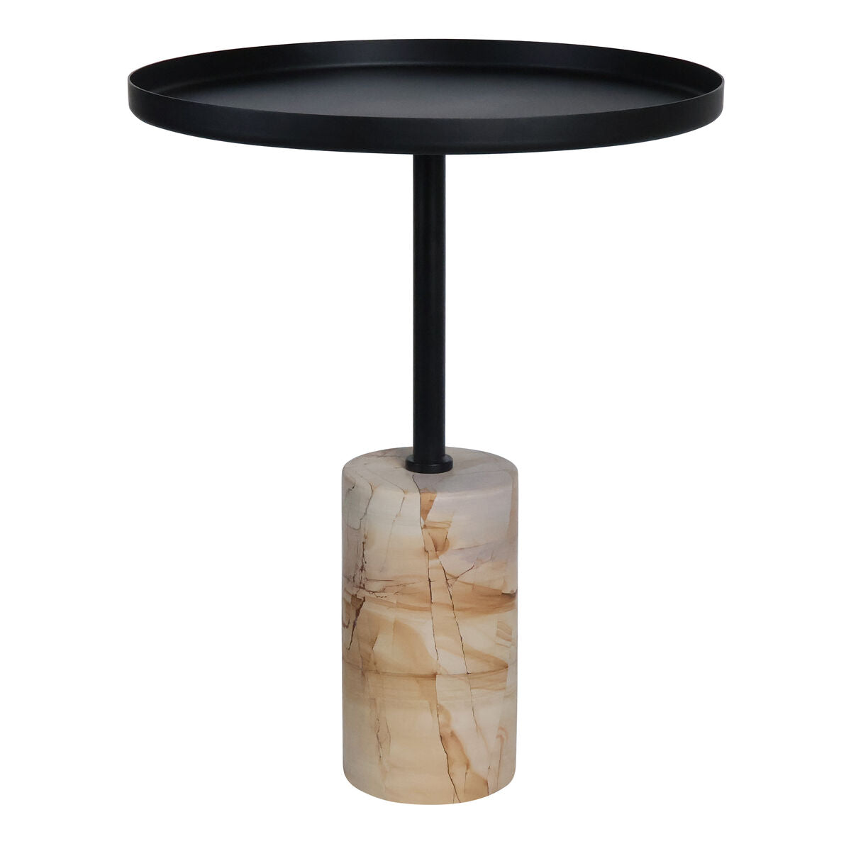 Metal Top Berma Teak Marble Base Side Table | Murcia