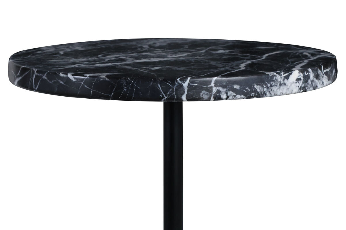 Black and White Marble Top and Base Side Table | Merida