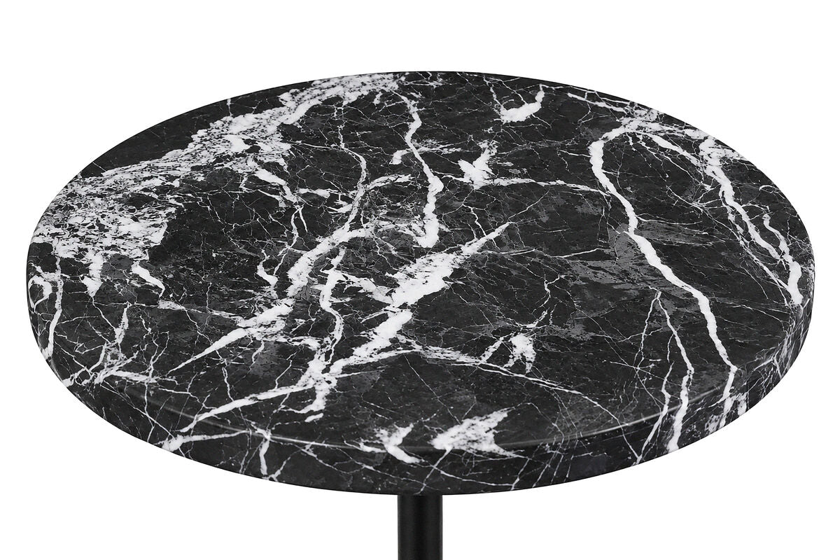 Black and White Marble Top and Base Side Table | Merida