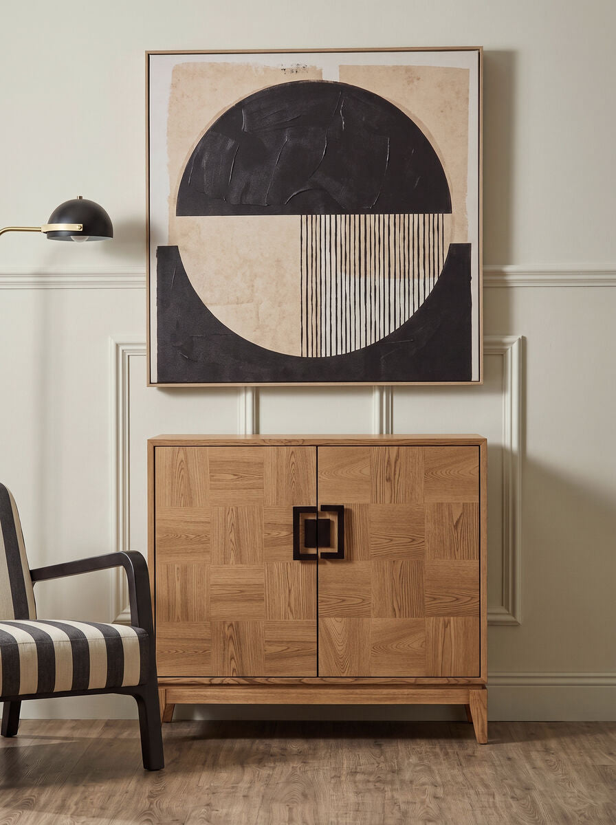 Dimaro Natural Elm Wood Veneer 2 Door Sideboard