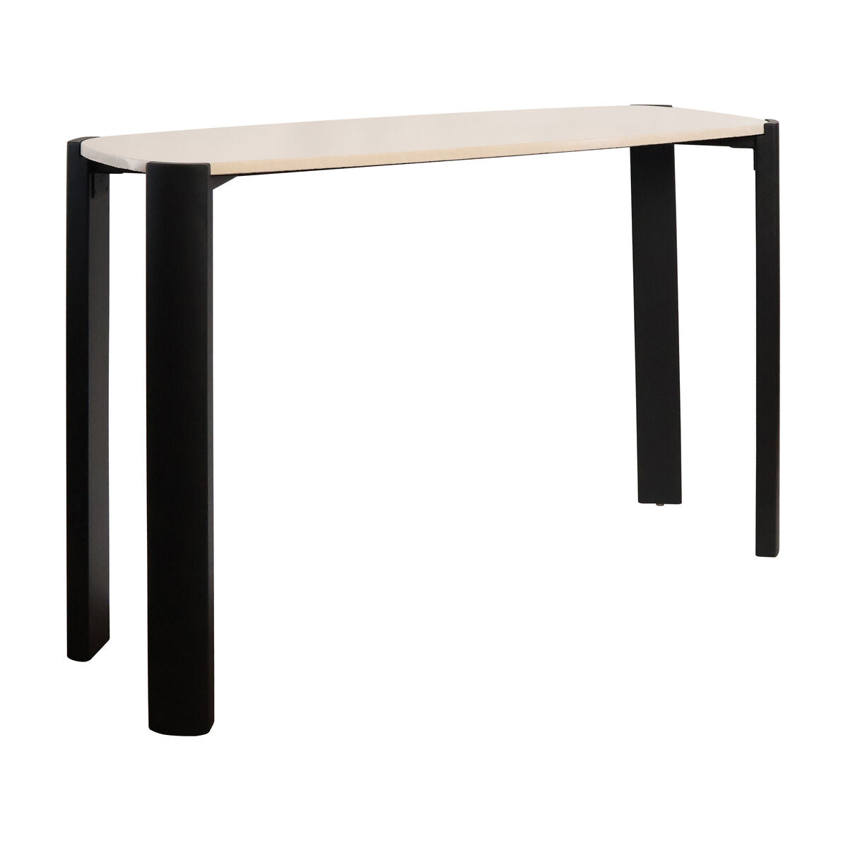 Black Wood with Cream Marble Top Console Table | Palermo
