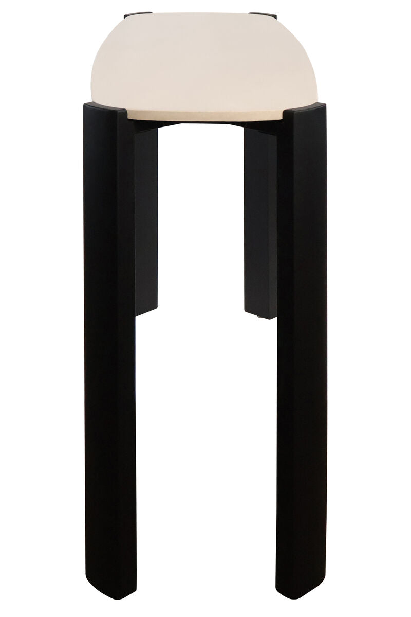 Black Wood with Cream Marble Top Console Table | Palermo