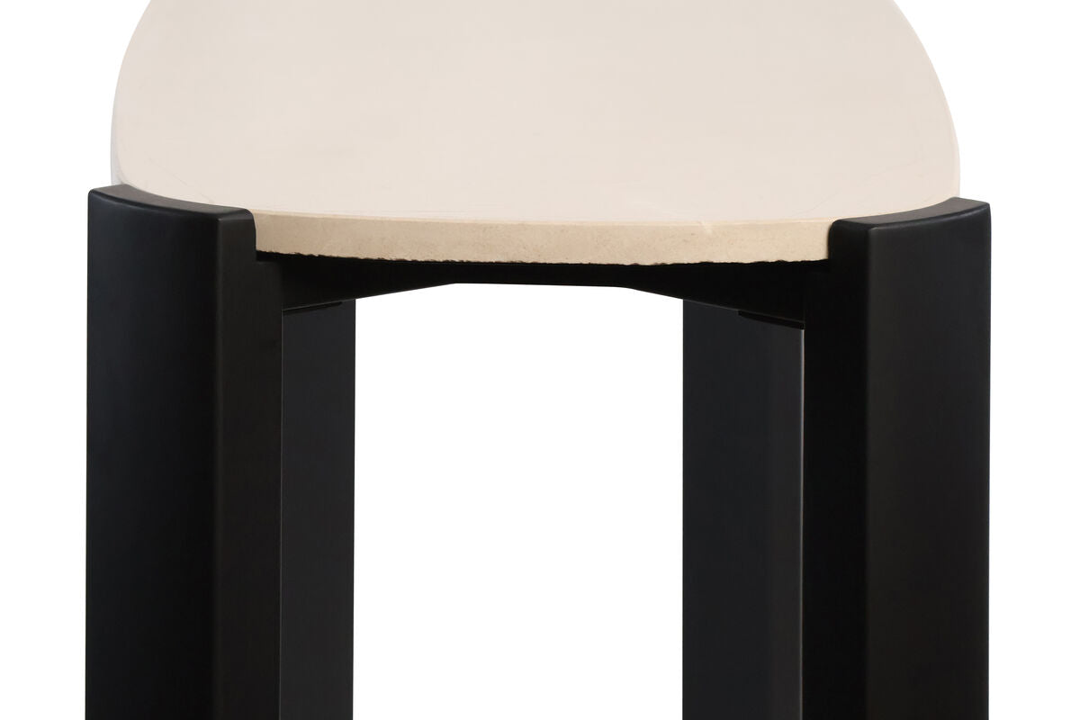 Black Wood with Cream Marble Top Console Table | Palermo