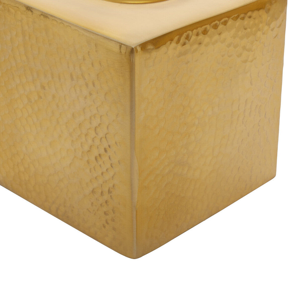 Allegra Hammered Gold Finish Tissue Box