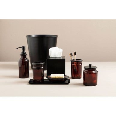 Kiara Brown Glass Bathroom Tumbler | Allegra