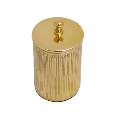 Allegra Line Effect Gold Bathroom Jar