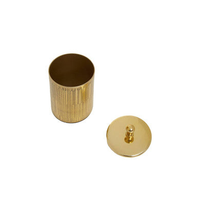 Allegra Line Effect Gold Bathroom Jar