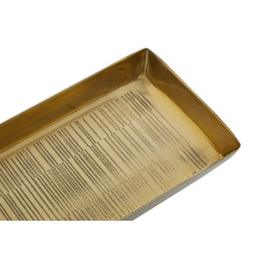 Allegra Line Effect Gold Bathroom Tray