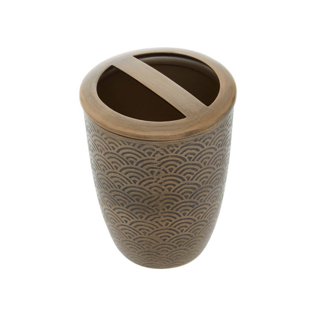 Allegra Etched Metallic Toothbrush Holder