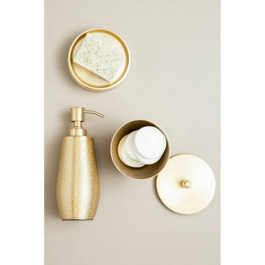 Allegra Aluminium Gold Finish 300ml Bathroom Jar