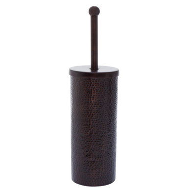 Dark brown toilet brush with handle on a white background