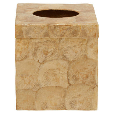 Beige stone-textured tissue box cover on a white background
