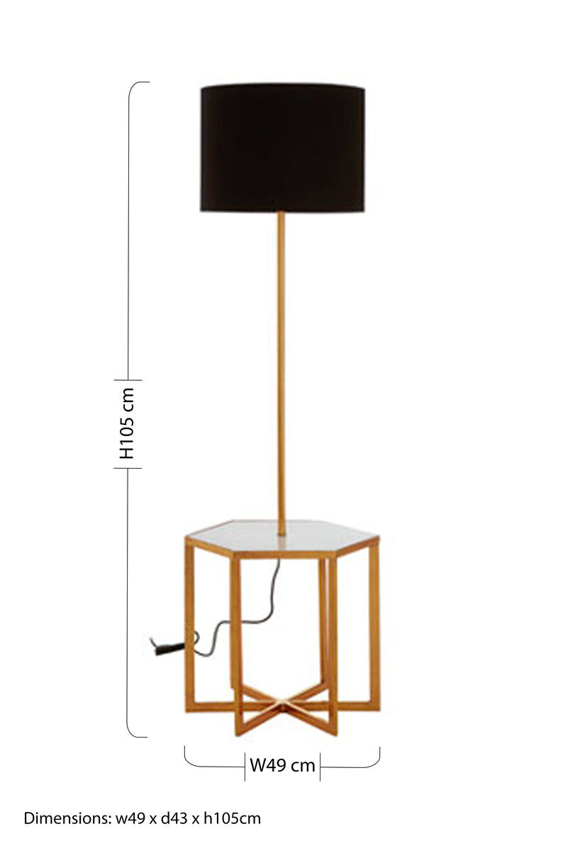 Sika White Marble and Gold Floor Lamp
