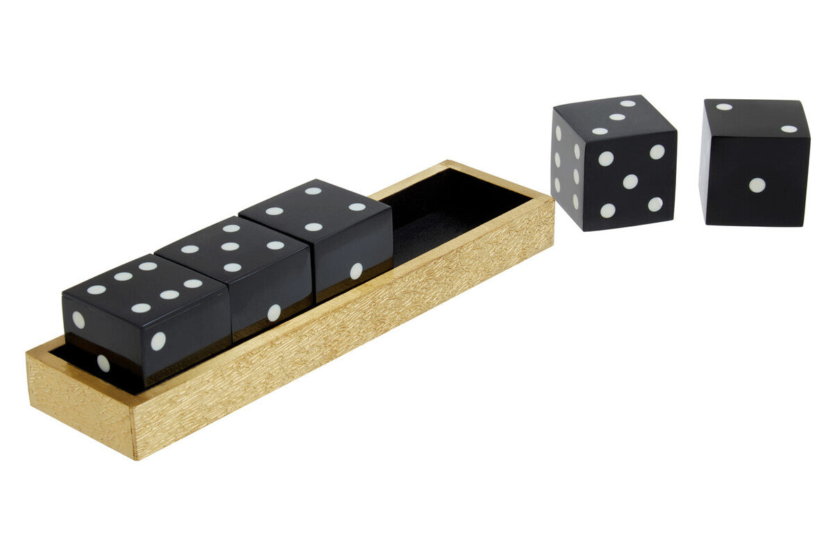 Churchill Games Gold Dice Set with 5 Black Dice