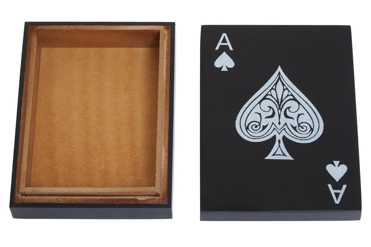 Churchill Games Black and White Card Box with Playing Cards