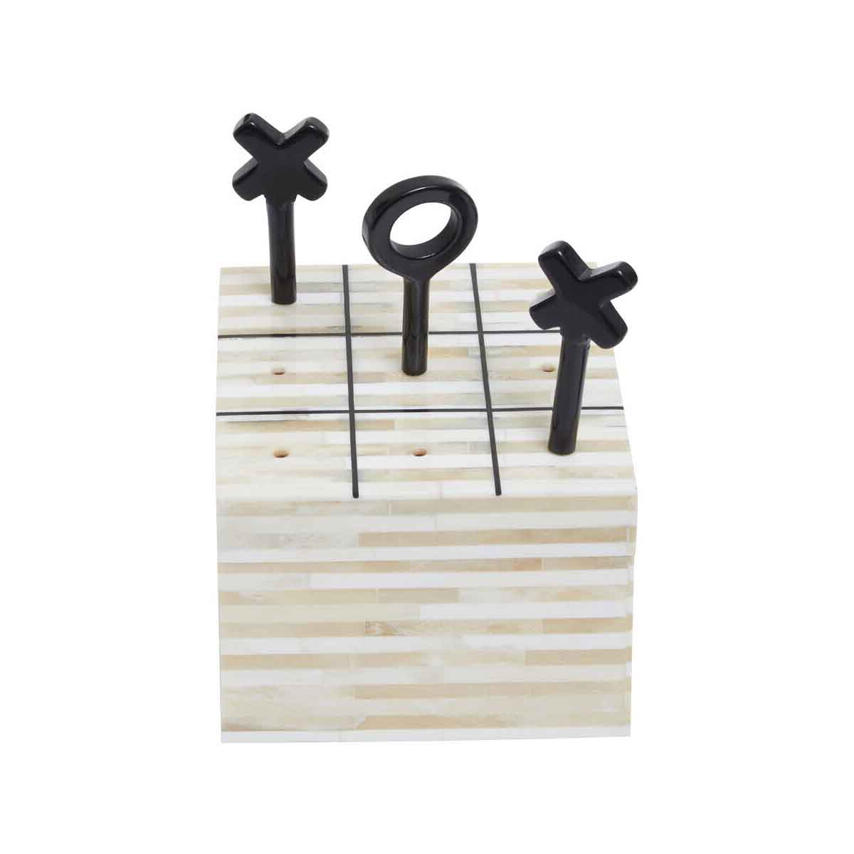 Churchill Games Cream and Black Bone Noughts & Crosses