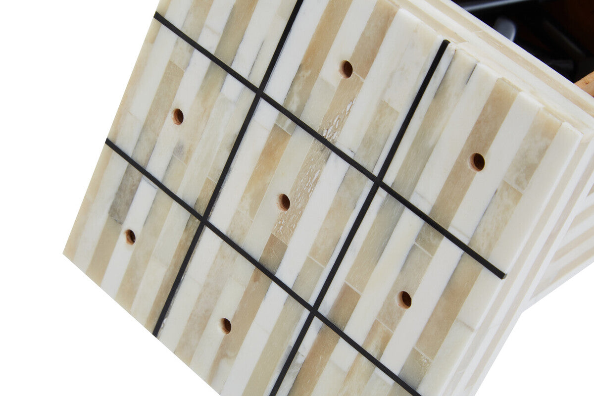 Churchill Games Cream and Black Bone Noughts & Crosses