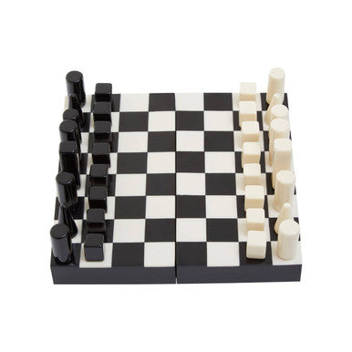 Churchill Games Small Black and White Foldable Chess Set