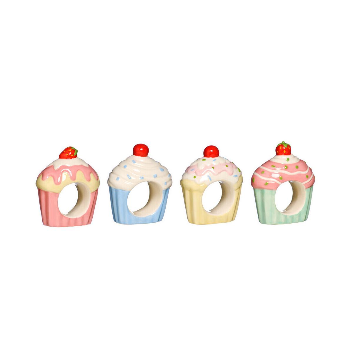 Set Of Four Cupcake Napkin Rings