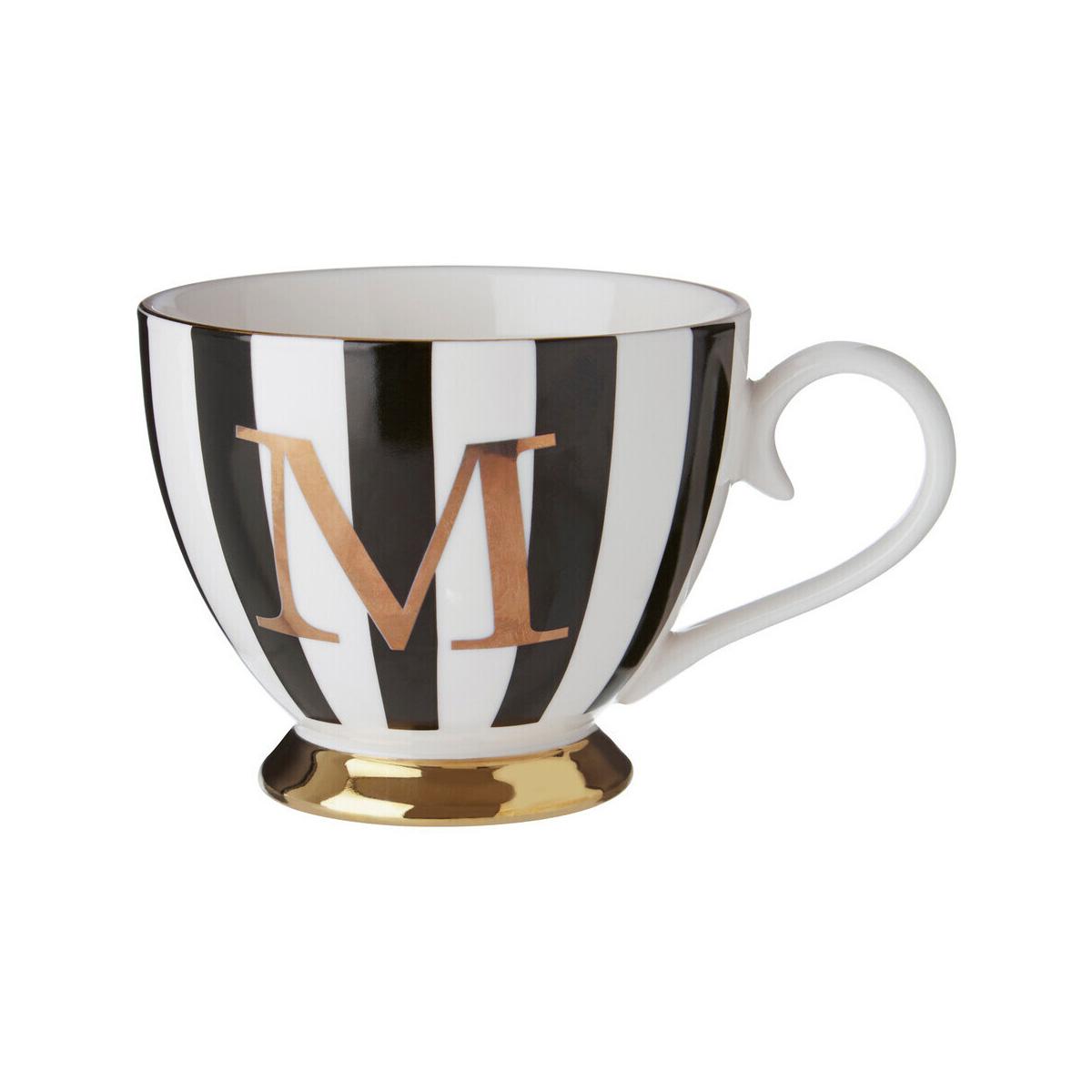 Duchess Black and White Monogram Mug, M