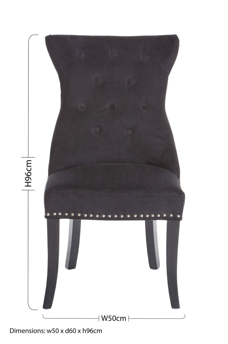 Regents Park Black Cotton Velvet Dining Chair