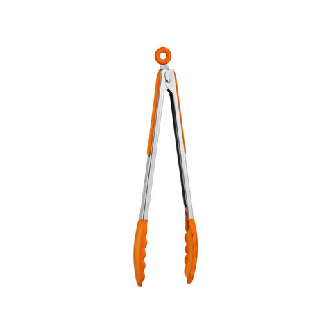 Zing Orange Silicone And Stainless Steel Tongs