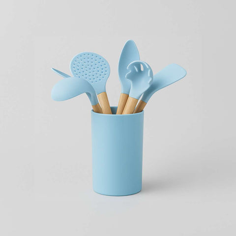 Zing 7 Piece Utensil Set in Pastel Blue