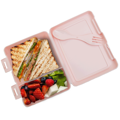 Grub Tub Pink 2 Section Lunch Box