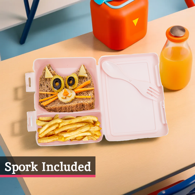 Grub Tub Pink 2 Section Lunch Box