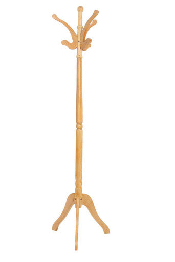 Natural Finish Light Wooden Coat Stand