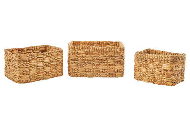 Lidi Set of 3 Natural Water Hyacinth Storage Baskets - Image 1
