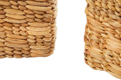 Set of 3 Natural Water Hyacinth Storage Baskets 1901339