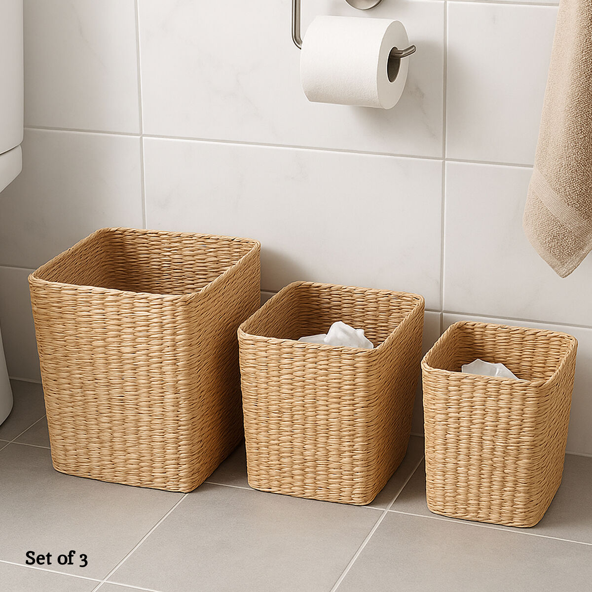 Set Of 3 Maize Tall Baskets