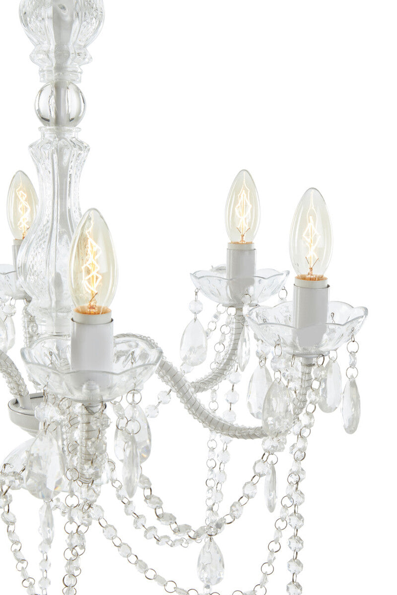 Large Clear Six Arm Chandelier With Beads - Image 2