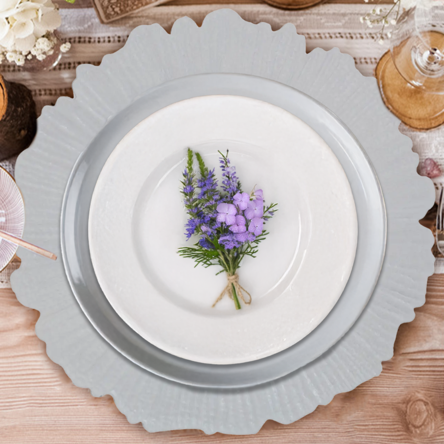 Dia White Finish Reef Charger Plate - image 2