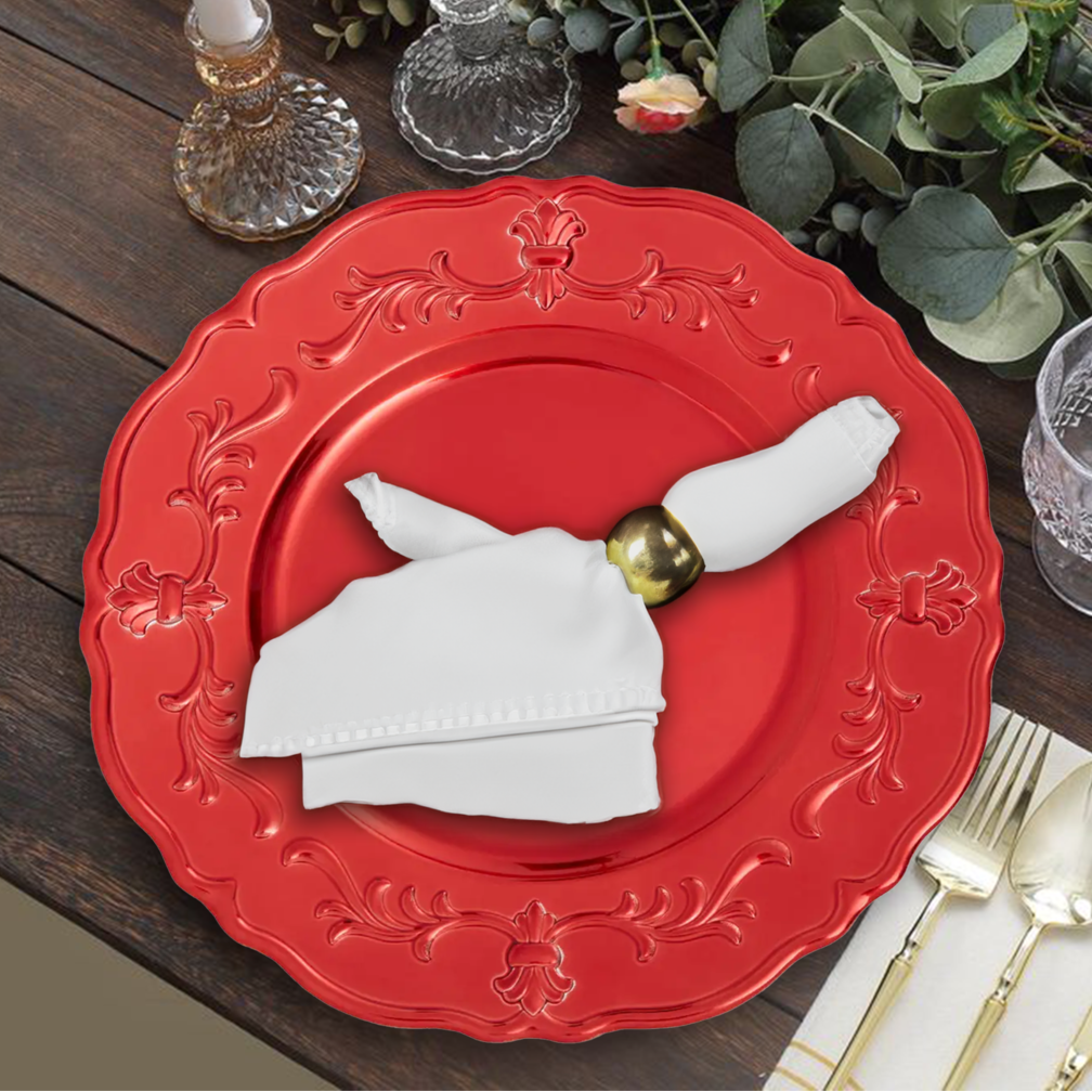 Dia Red Baroque Charger Plate - image 2