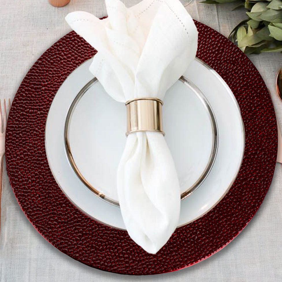 Paxton Red Pebble Effect Charger Plate - image 2