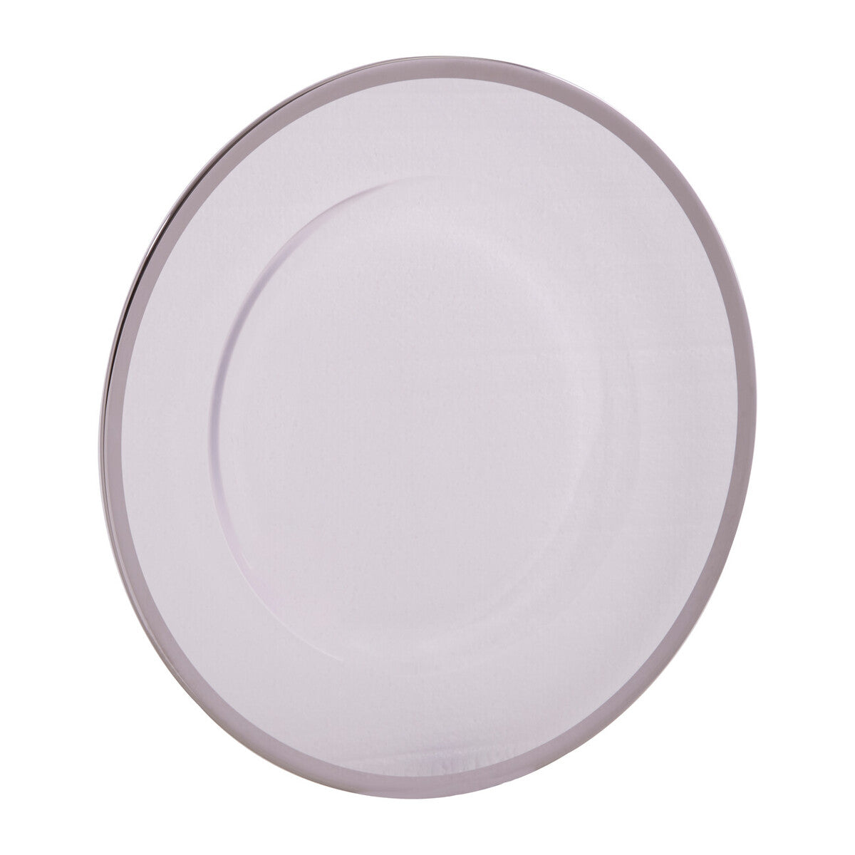 Ida Set of Four 33cm Dia Plain Charger Plates with Silver Rims - Image 8