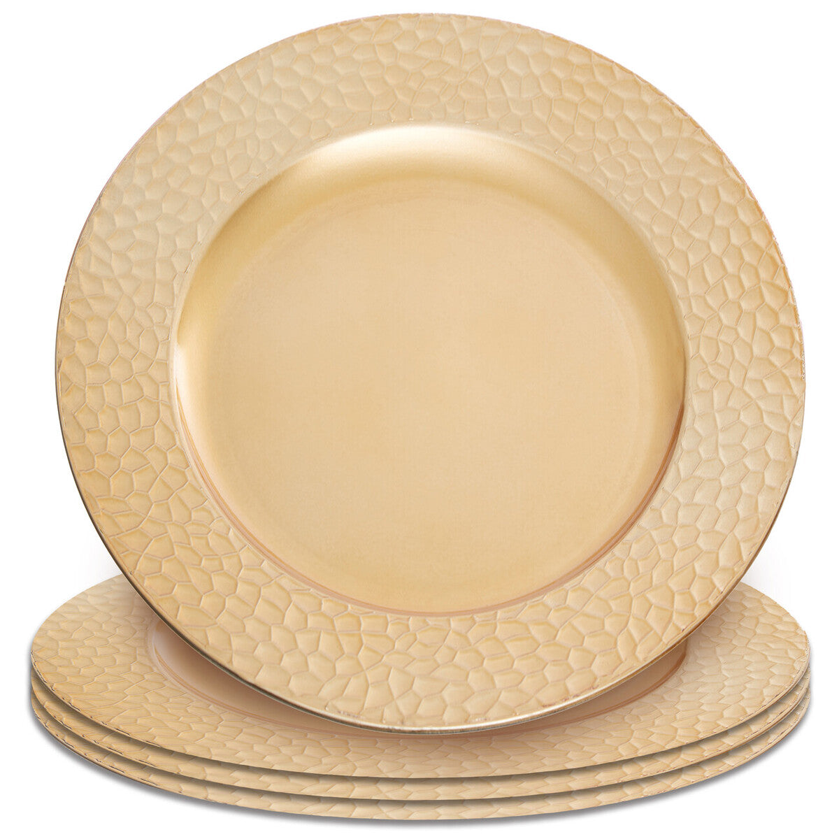 Dia Gold Charger Plate With Hammered Rim - image 7