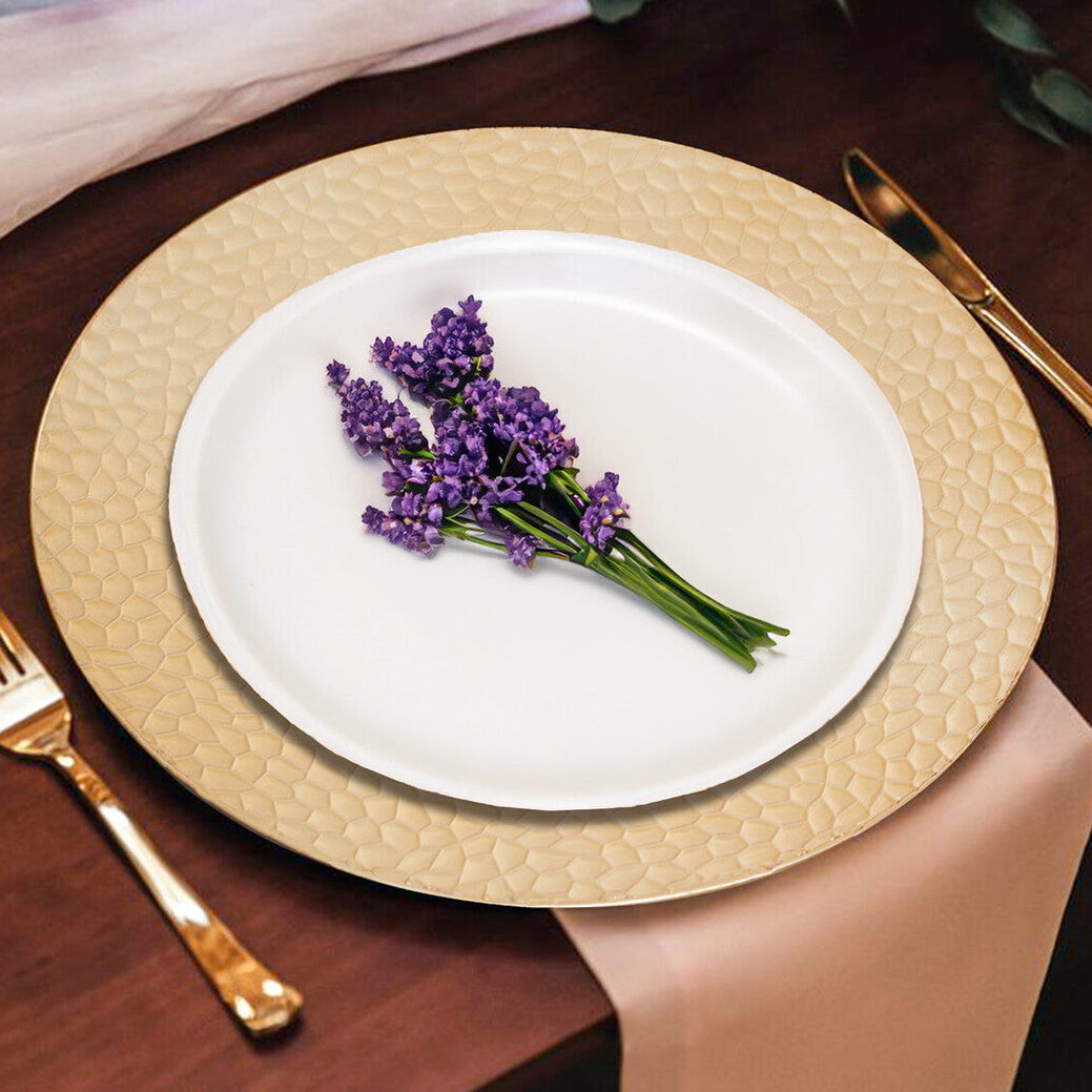 Dia Gold Charger Plate With Hammered Rim - image 9