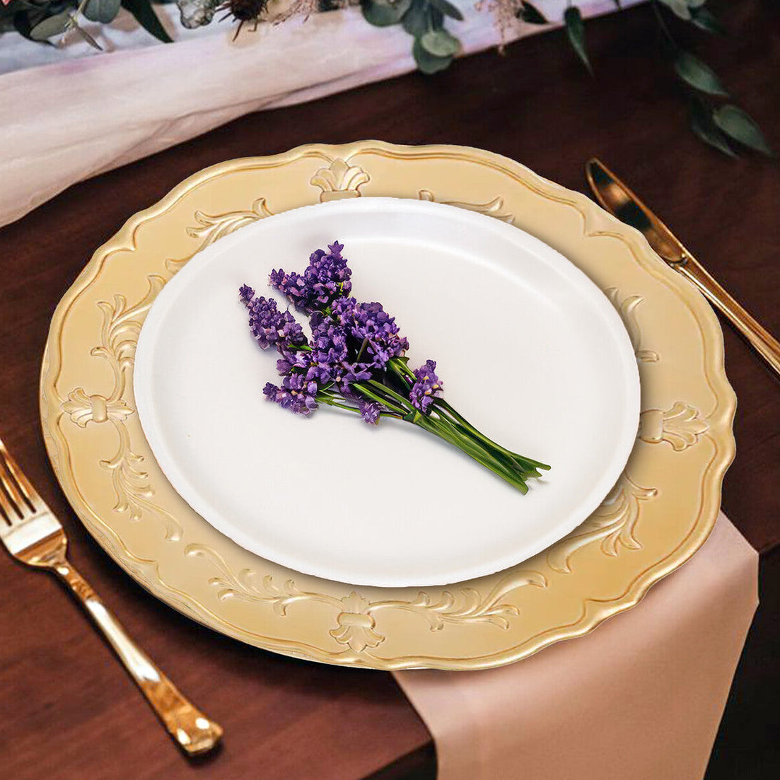 Dia Gold Finish Baroque Charger Plate - image 5