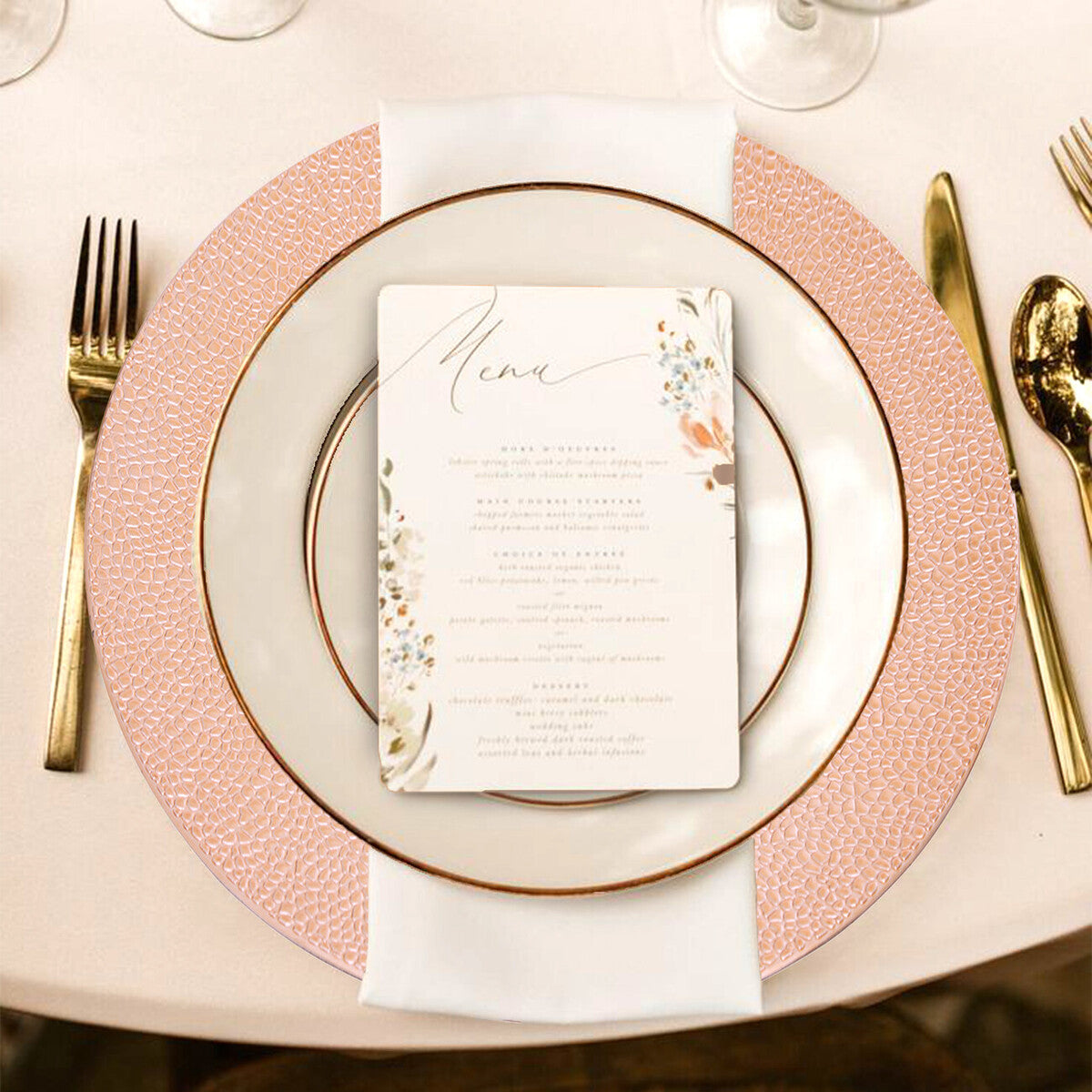Dia Rose Gold Pebble Effect Charger Plate - image 2
