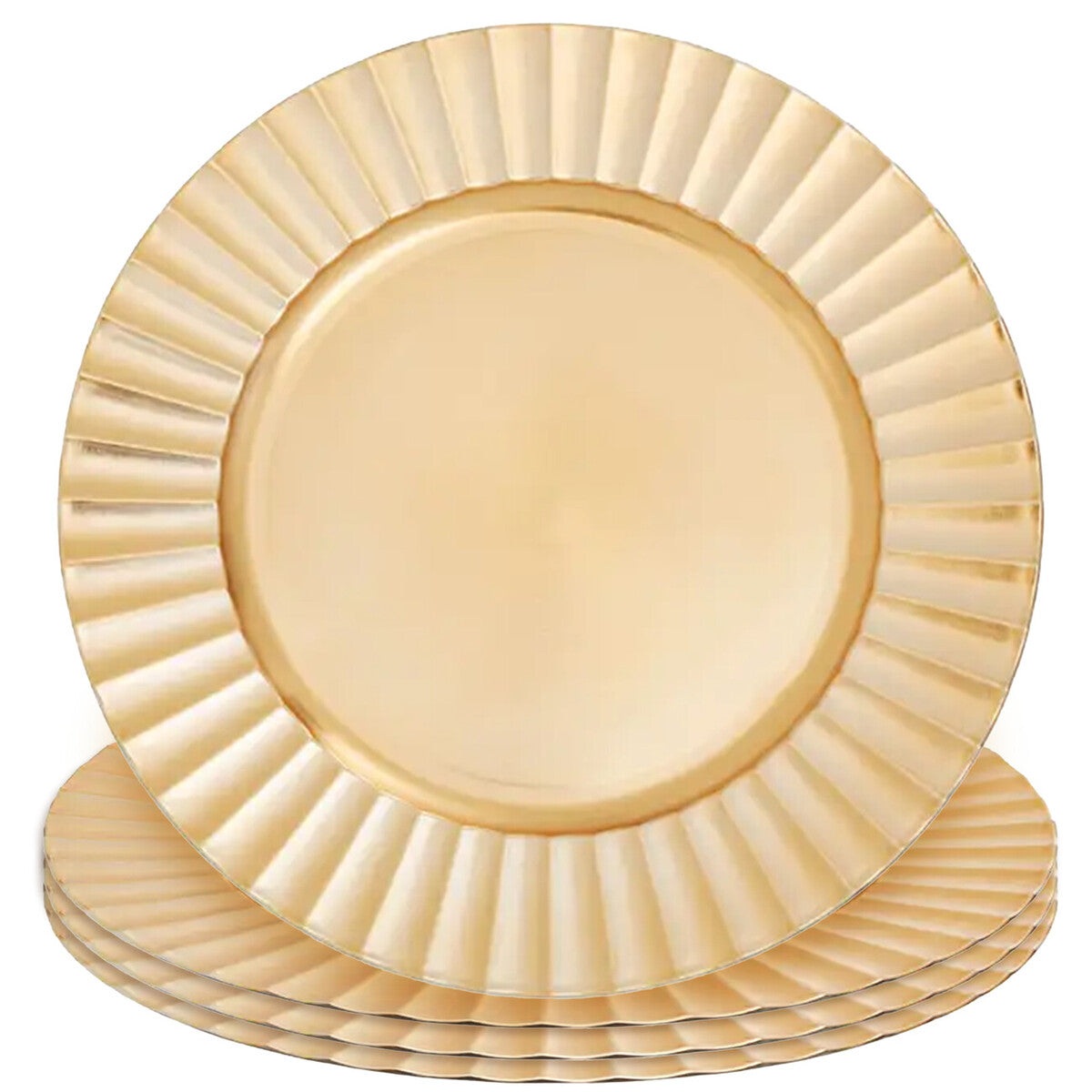 Dia Gold Finish Wave Rim Charger Plate - image 5
