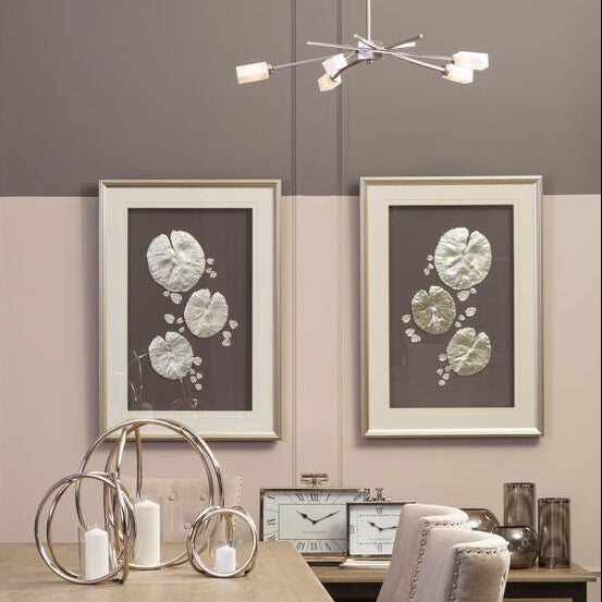 Nason Silver Leaf Design Wall Art with Wooden Frame - Image 2