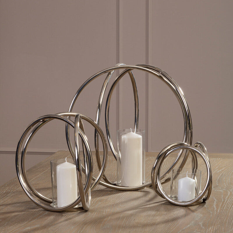 Aura Large Silver Finish Candle Holder - Image 2