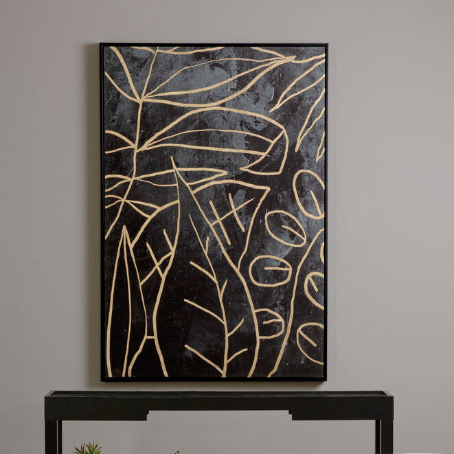 Astratto Canvas Black and Gold Wall Art - Image 1