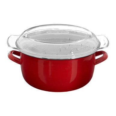 Telo Red Enamel On Steel Deep Fryer