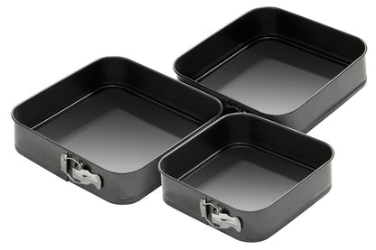 Mari Set Of 3 Spring Form Square Cake Tins