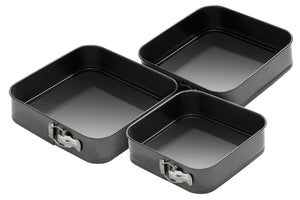 Mari Set Of 3 Spring Form Square Cake Tins